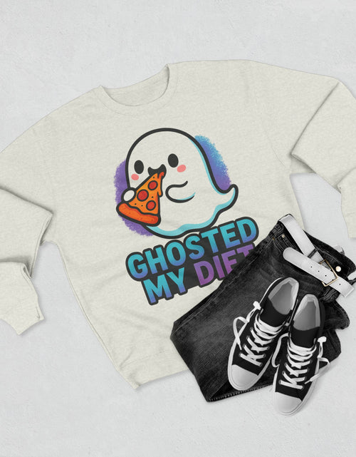 Load image into Gallery viewer, Ghosted My Diet Sweatshirt, Fun Unisex Crewneck, Quirky Gift for Food Lovers, Casual Wear for Everyday, Perfect for Halloween, Cozy Lounge
