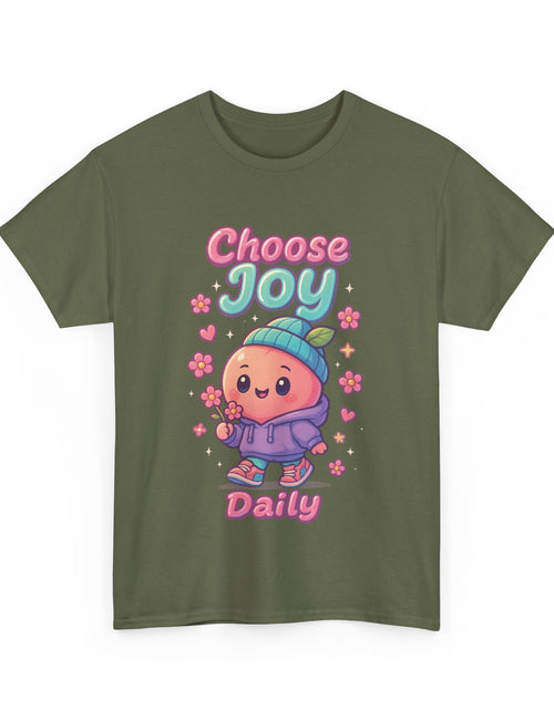 Load image into Gallery viewer, Cute &#39;Choose Joy Daily&#39; Unisex Tee, Happy Shirt, Gift for Friends, Positive Vibes, Everyday Wear, Cheerful Apparel
