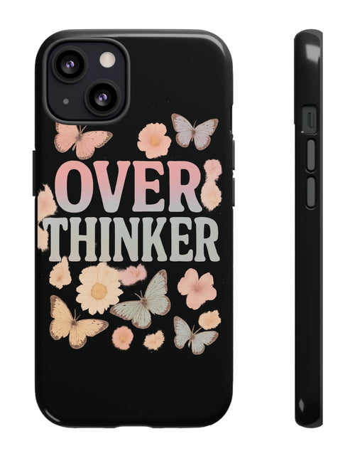 Load image into Gallery viewer, Butterfly Overthinker Phone Case, Floral iPhone Cover, Thoughtful Gift for Her, Cute Tech Accessory, Aesthetic Case for Anxiety Relief
