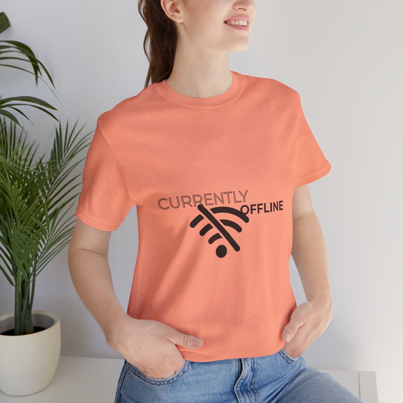Currently Offline Unisex Tee, Casual Shirt, Comfortable T-Shirt, Tech Humor Clothing, Gift for Gamers, Relaxed Fit Apparel