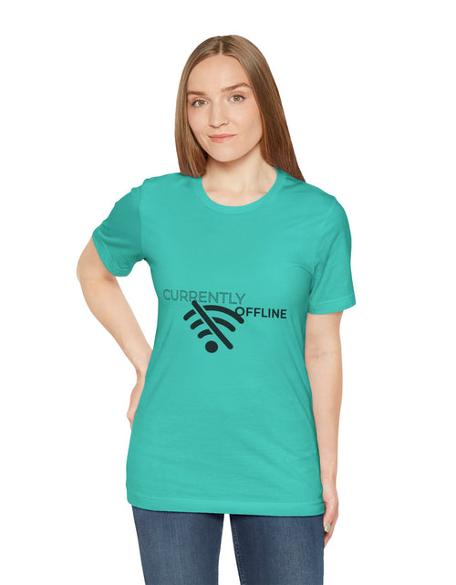 Load image into Gallery viewer, Currently Offline Unisex Tee, Casual Shirt, Comfortable T-Shirt, Tech Humor Clothing, Gift for Gamers, Relaxed Fit Apparel
