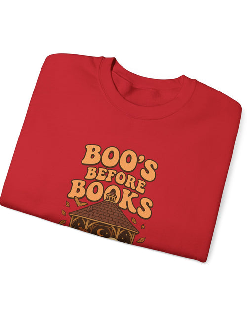 Load image into Gallery viewer, Boo&#39;s Before Books Sweatshirt | Cozy Fall Crewneck for Book Lovers, Halloween Gift, Unisex Sweatshirt, Casual Fall Style, Reading [...]
