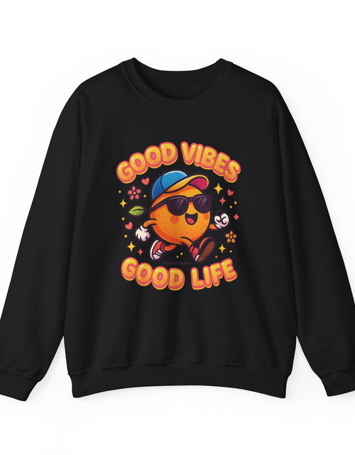 Load image into Gallery viewer, Good Vibes Unisex Sweatshirt | Happy Crewneck for Everyday Comfort, Ideal Gift for Friends, Casual Wear, Positive Vibes, Cozy Fashion

