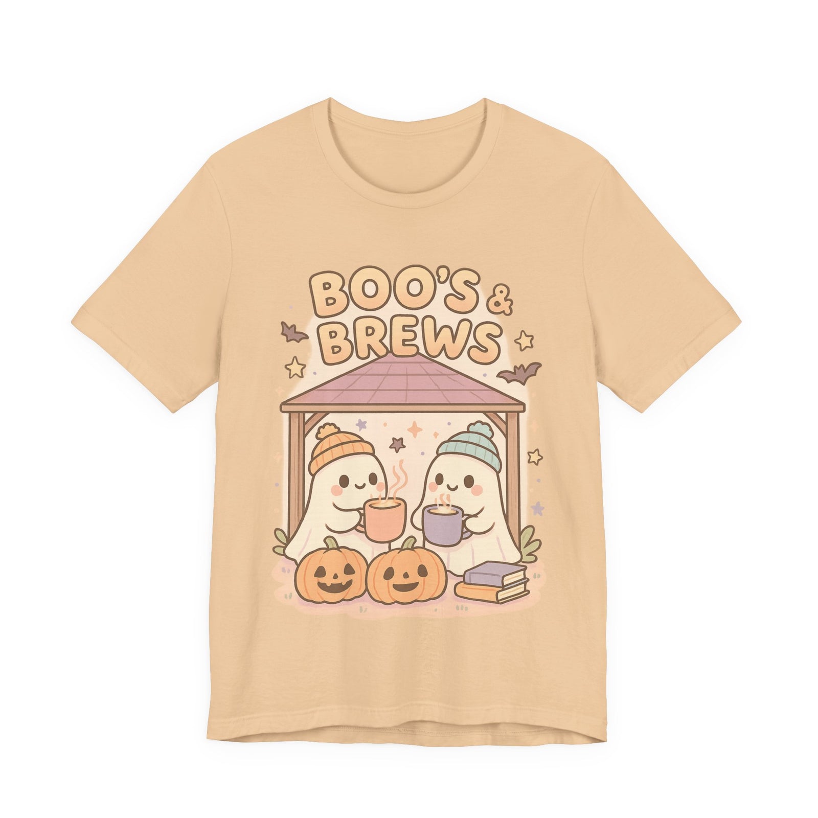 Boo's & Brews Unisex Tee, Halloween Shirt, Cute Ghost Tee, Fall Fashion, Pumpkin Lovers Gift