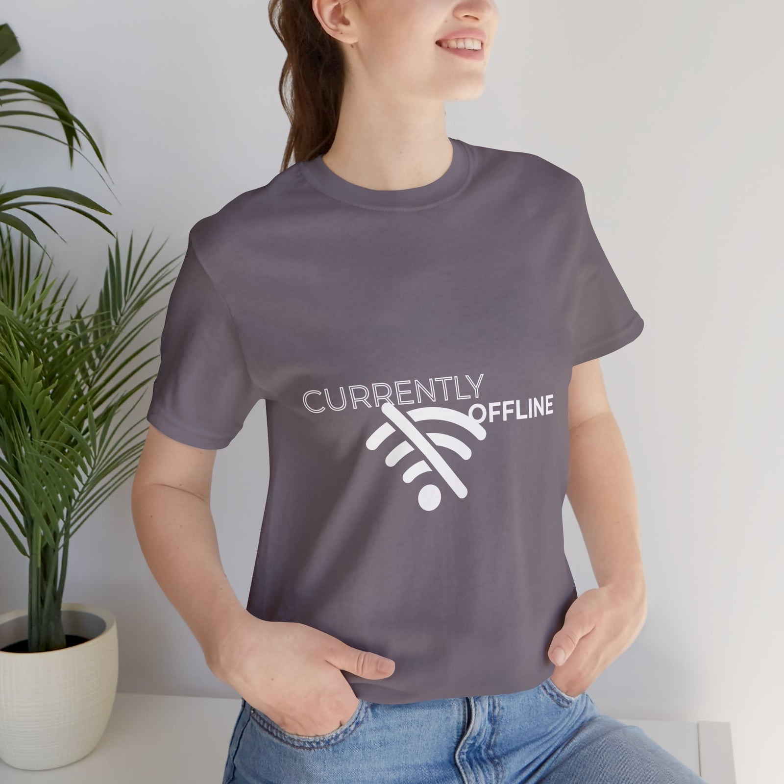 Currently Offline Unisex Tee, Casual Shirt, Comfortable T-Shirt, Tech Humor Clothing, Gift for Gamers, Relaxed Fit Apparel
