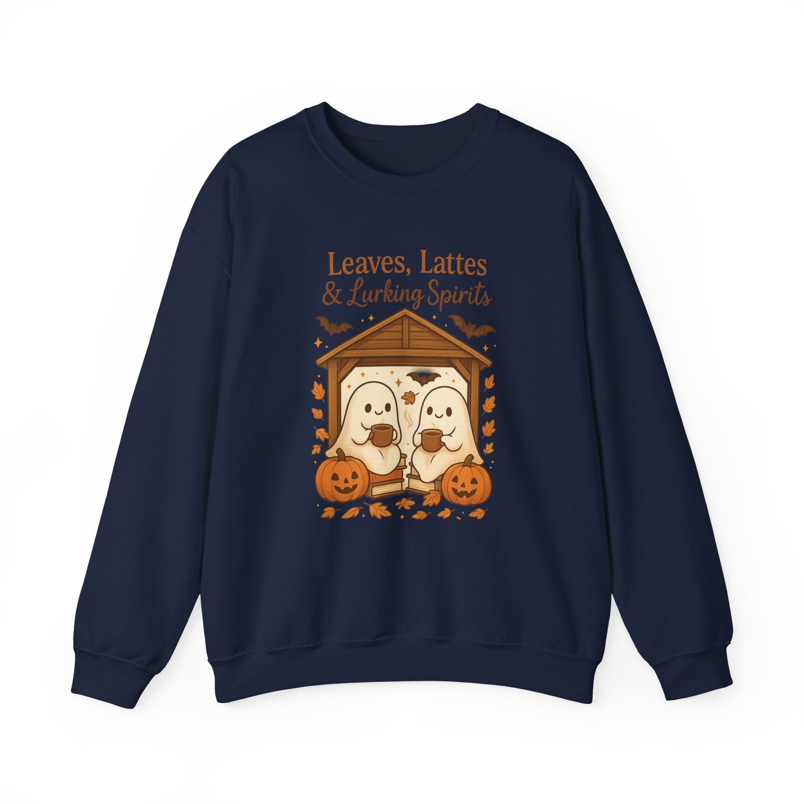 Cozy Halloween Crewneck Sweatshirt, Fall Fashion, Ghost Design, Pumpkin Patch Sweatshirt, Autumn Vibes, Unisex Apparel