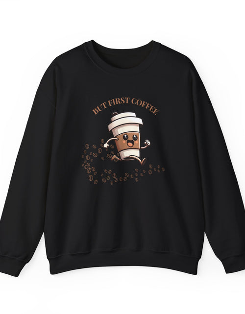 Load image into Gallery viewer, Cute Coffee Lover Sweatshirt, Unisex Crewneck, Gift for Coffee Lovers, Funny Coffee Apparel, Cozy Relaxed Fit, Casual Everyday Wear
