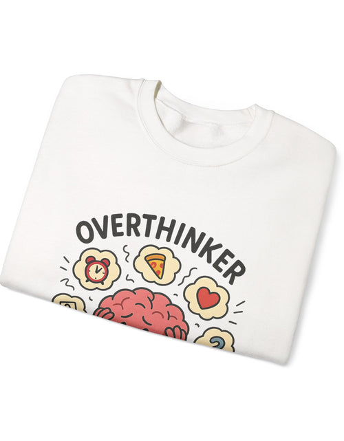 Load image into Gallery viewer, Funny Overthinker Crewneck Sweatshirt for Comfort and Humor, Perfect for Gift Giving, Casual Wear, Cozy Nights, and Brainy Friends
