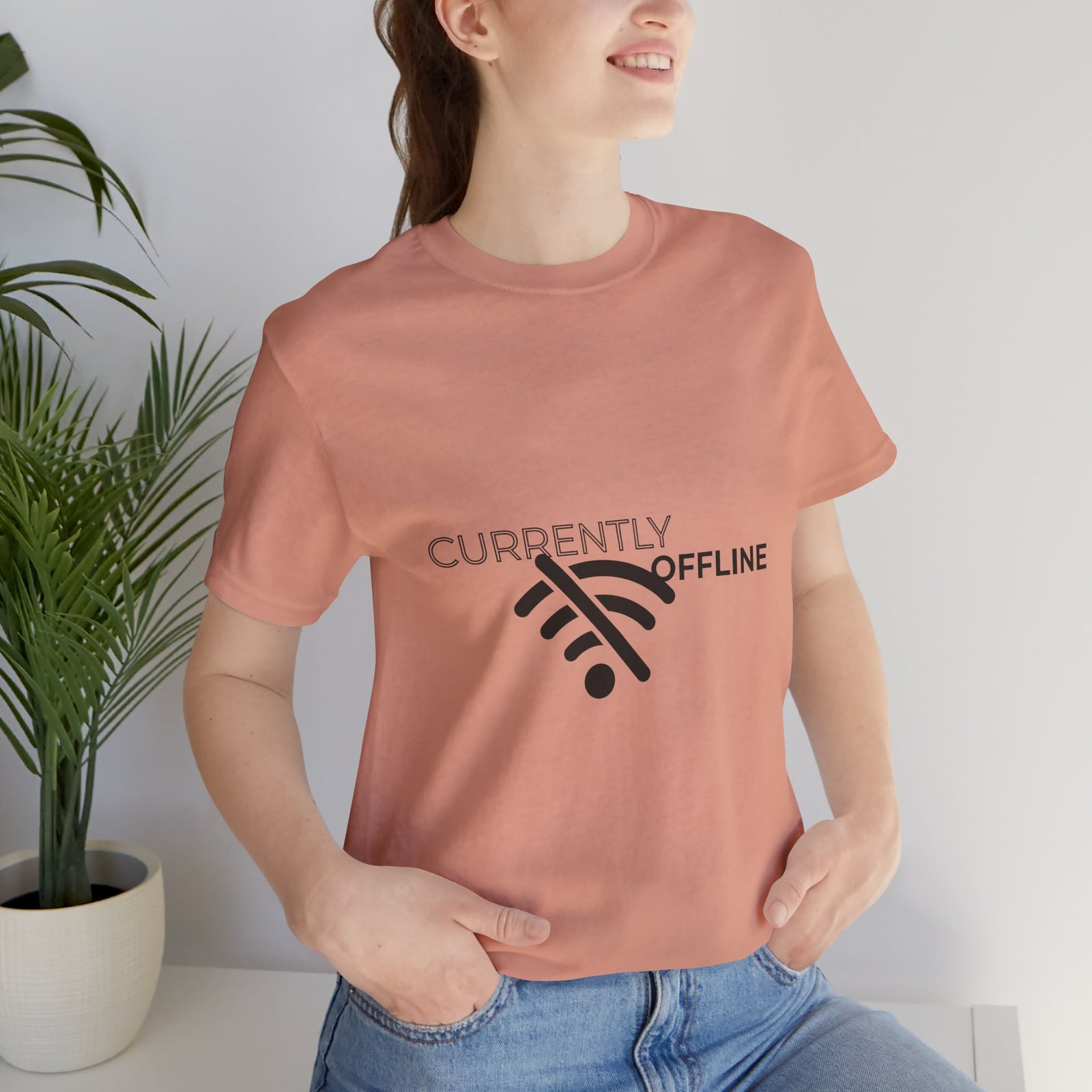 Currently Offline Unisex Tee, Casual Shirt, Comfortable T-Shirt, Tech Humor Clothing, Gift for Gamers, Relaxed Fit Apparel