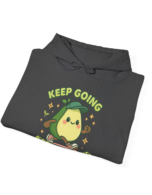 Load image into Gallery viewer, Cute Avocado Inspirational Hoodie - Keep Going, Keep Growing, Fall Fashion, Unique Gift, Comfy Sweatshirt, Cozy Apparel

