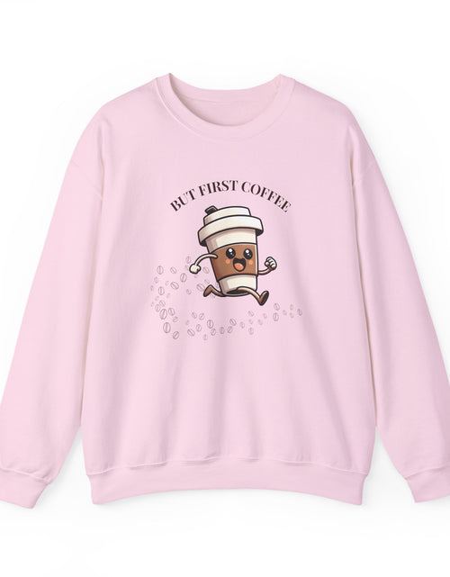 Load image into Gallery viewer, Cute Coffee Lover Sweatshirt, Unisex Crewneck, Gift for Coffee Lovers, Funny Coffee Apparel, Cozy Relaxed Fit, Casual Everyday Wear
