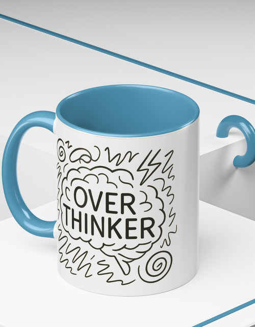 Load image into Gallery viewer, Overthinker Accent Coffee Mug | Funny Gift for Coffee Lovers, Stress Relief Mug, Office Humor, Unique Birthday Present, Mindfulness Decor
