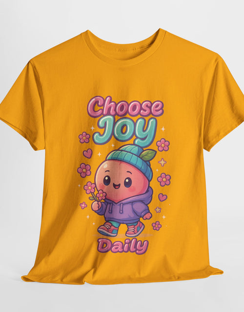 Load image into Gallery viewer, Cute &#39;Choose Joy Daily&#39; Unisex Tee, Happy Shirt, Gift for Friends, Positive Vibes, Everyday Wear, Cheerful Apparel
