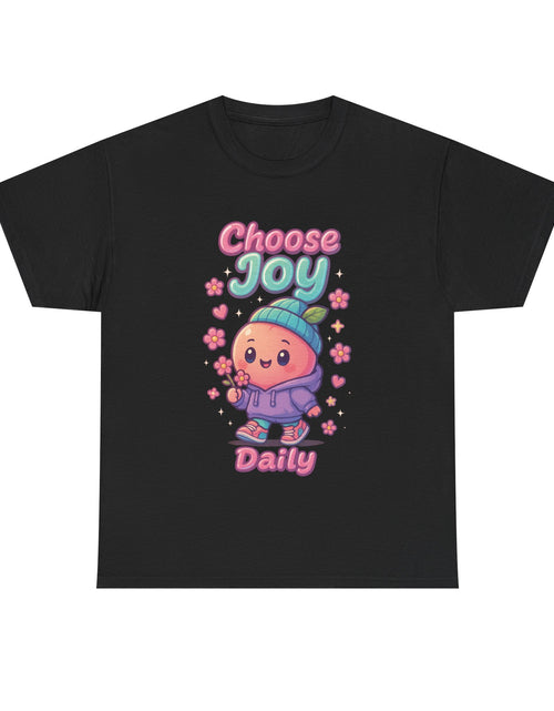 Load image into Gallery viewer, Cute &#39;Choose Joy Daily&#39; Unisex Tee, Happy Shirt, Gift for Friends, Positive Vibes, Everyday Wear, Cheerful Apparel
