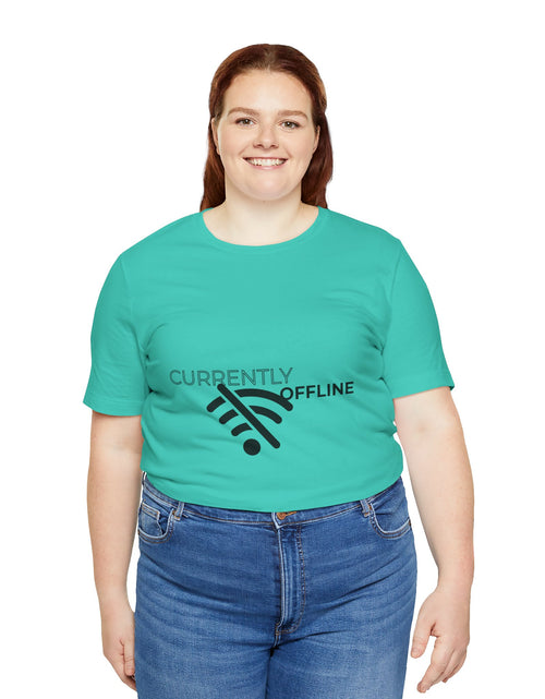 Load image into Gallery viewer, Currently Offline Unisex Tee, Casual Shirt, Comfortable T-Shirt, Tech Humor Clothing, Gift for Gamers, Relaxed Fit Apparel
