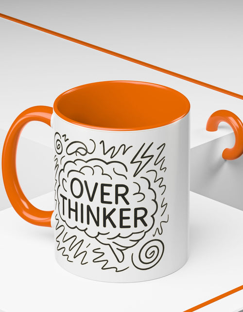 Load image into Gallery viewer, Overthinker Accent Coffee Mug | Funny Gift for Coffee Lovers, Stress Relief Mug, Office Humor, Unique Birthday Present, Mindfulness Decor
