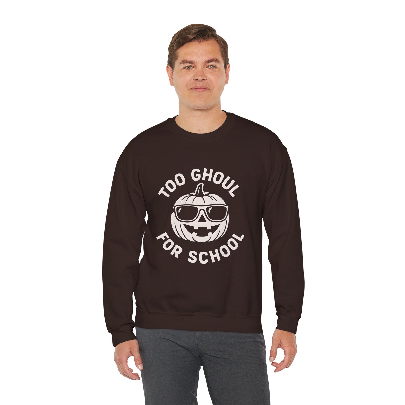 Halloween-Themed Crewneck Sweatshirt, Spooky Sweatshirt, Comfortable Fall Apparel, Gifts for Students, Unisex Halloween Clothing