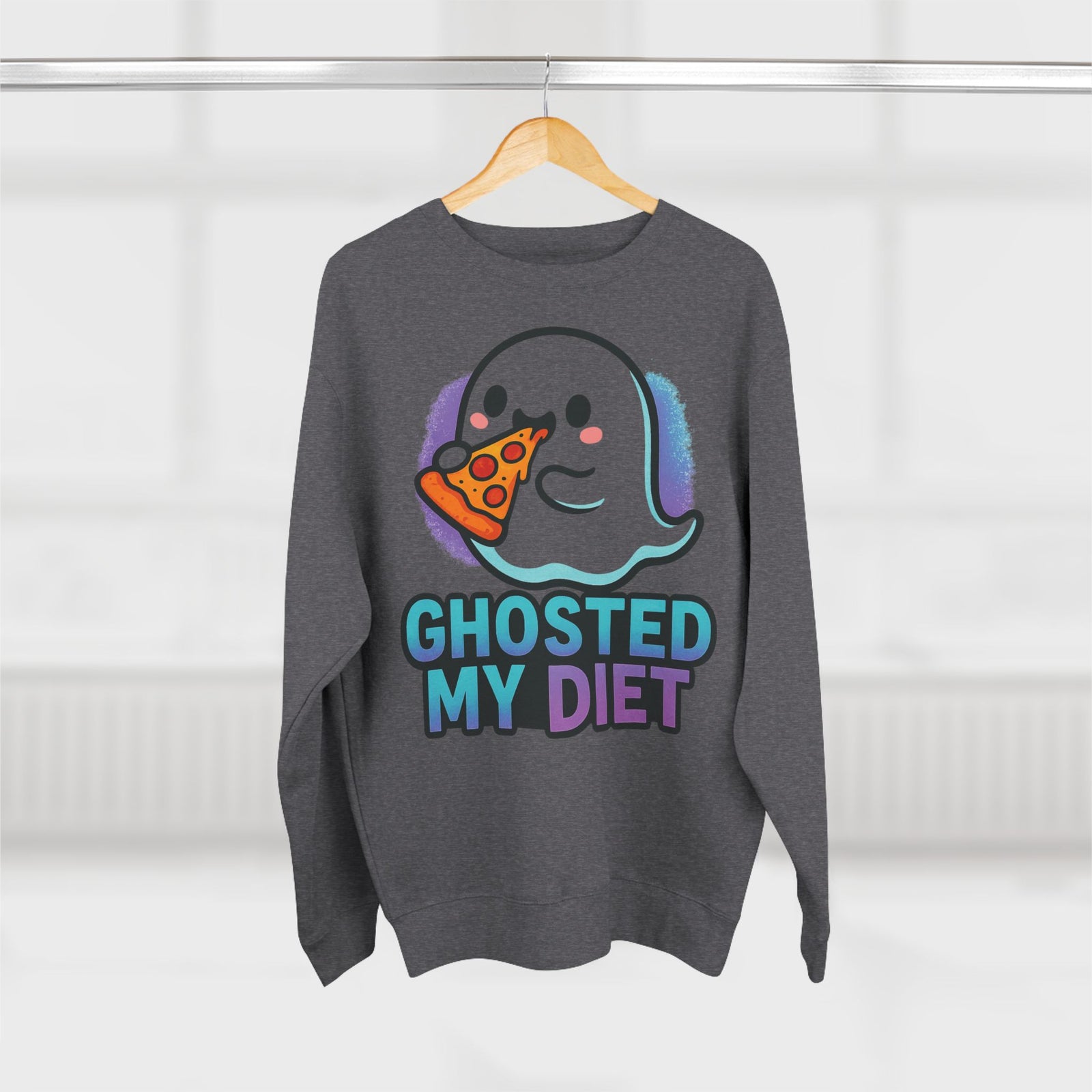 Ghosted My Diet Sweatshirt, Fun Unisex Crewneck, Quirky Gift for Food Lovers, Casual Wear for Everyday, Perfect for Halloween, Cozy Lounge