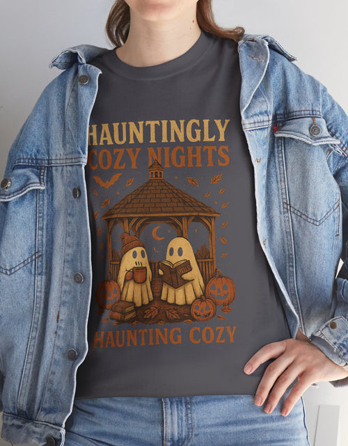 Load image into Gallery viewer, Cozy Halloween Tee, Unisex T-Shirt for Fall, Autumn Layering, Halloween Nights Celebration Shirt, Spooky Vibes, Pumpkin Lovers Gift
