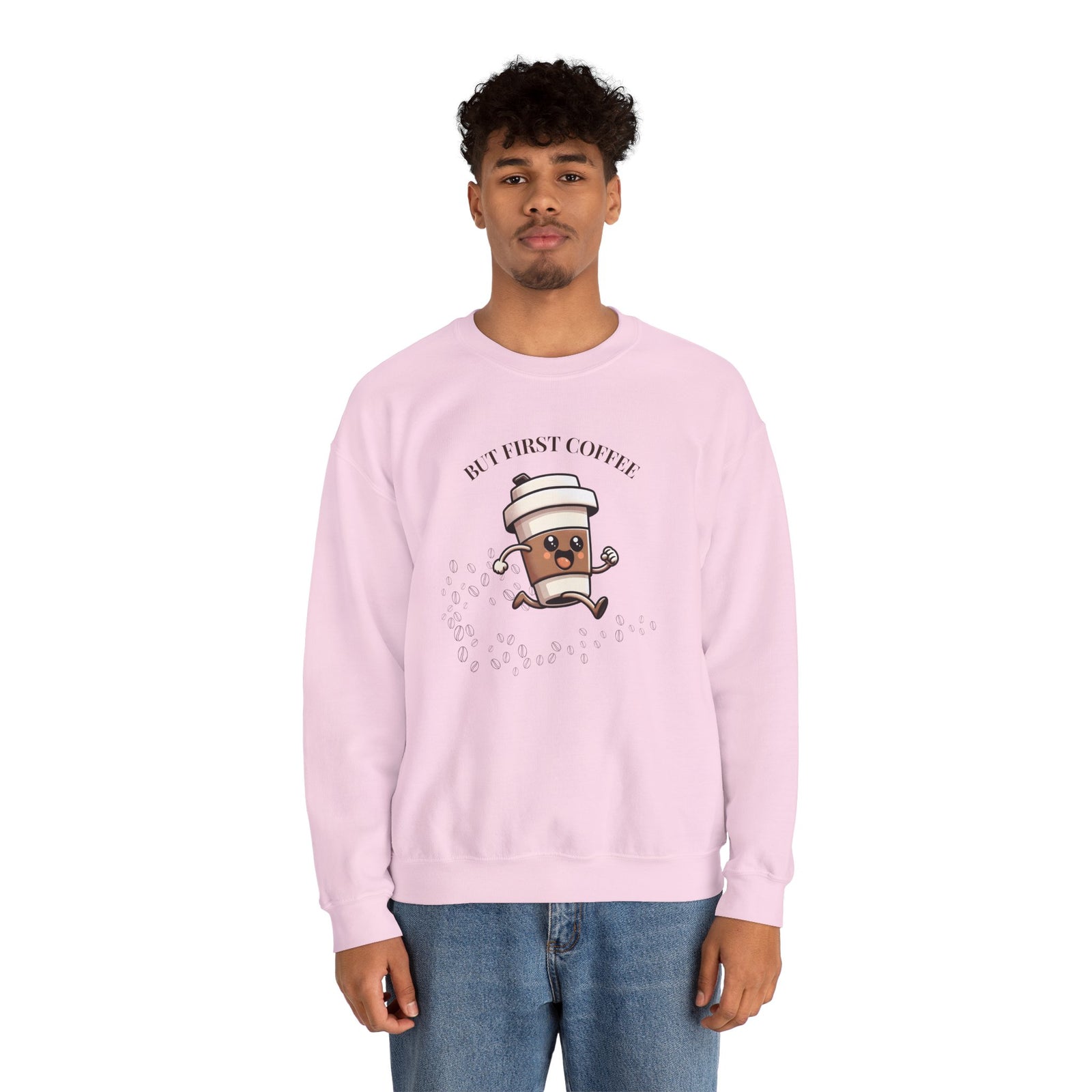 Cute Coffee Lover Sweatshirt, Unisex Crewneck, Gift for Coffee Lovers, Funny Coffee Apparel, Cozy Relaxed Fit, Casual Everyday Wear