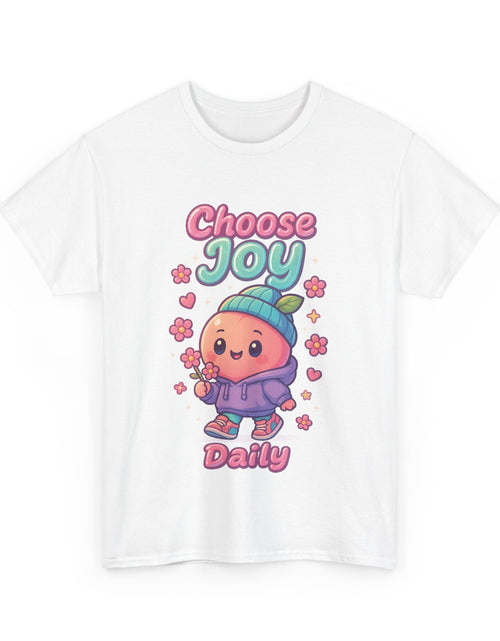 Load image into Gallery viewer, Cute &#39;Choose Joy Daily&#39; Unisex Tee, Happy Shirt, Gift for Friends, Positive Vibes, Everyday Wear, Cheerful Apparel
