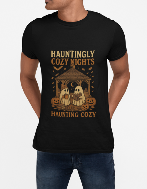 Load image into Gallery viewer, Cozy Halloween Tee, Unisex T-Shirt for Fall, Autumn Layering, Halloween Nights Celebration Shirt, Spooky Vibes, Pumpkin Lovers Gift
