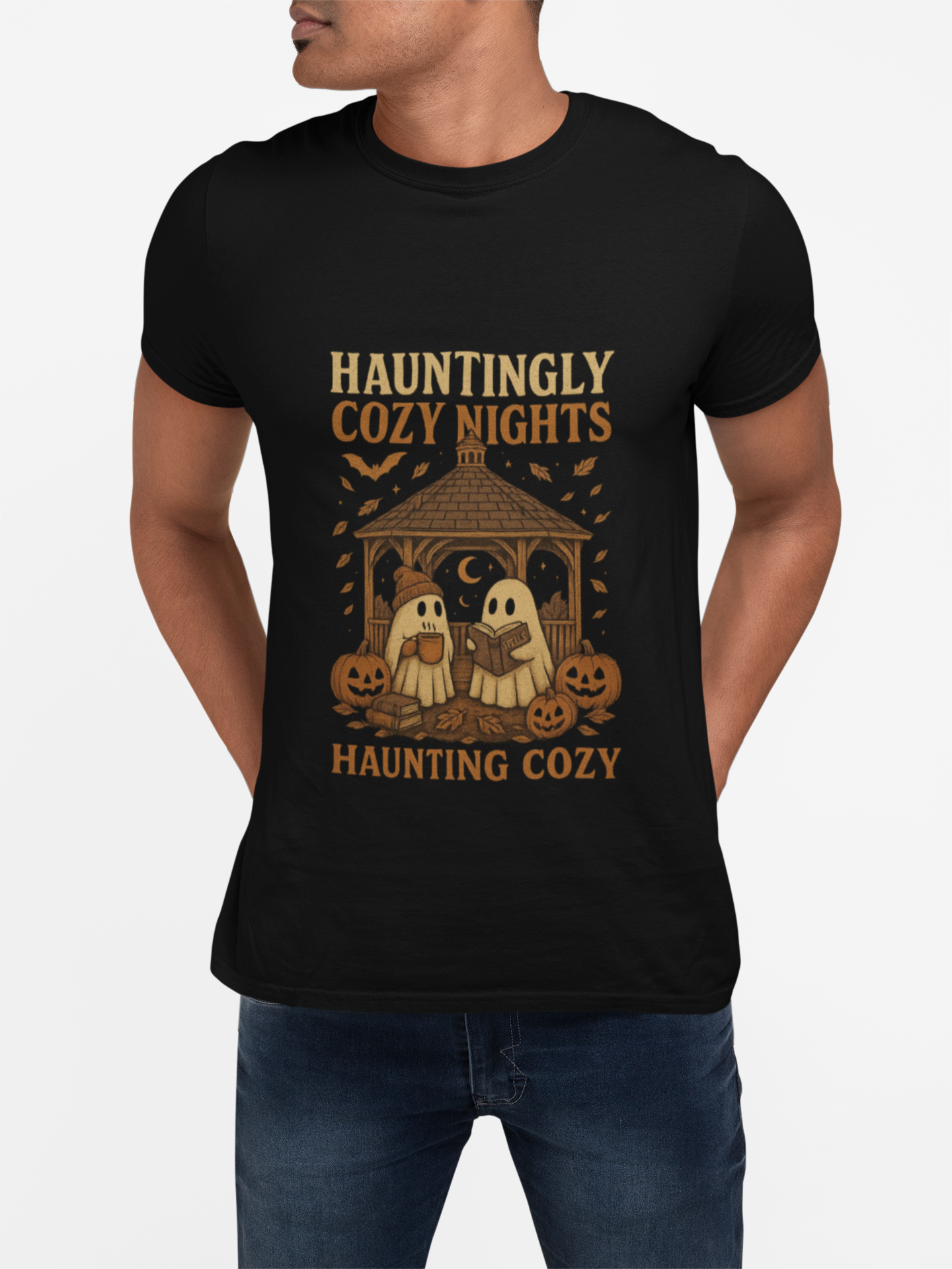 Cozy Halloween Tee, Unisex T-Shirt for Fall, Autumn Layering, Halloween Nights Celebration Shirt, Spooky Vibes, Pumpkin Lovers Gift