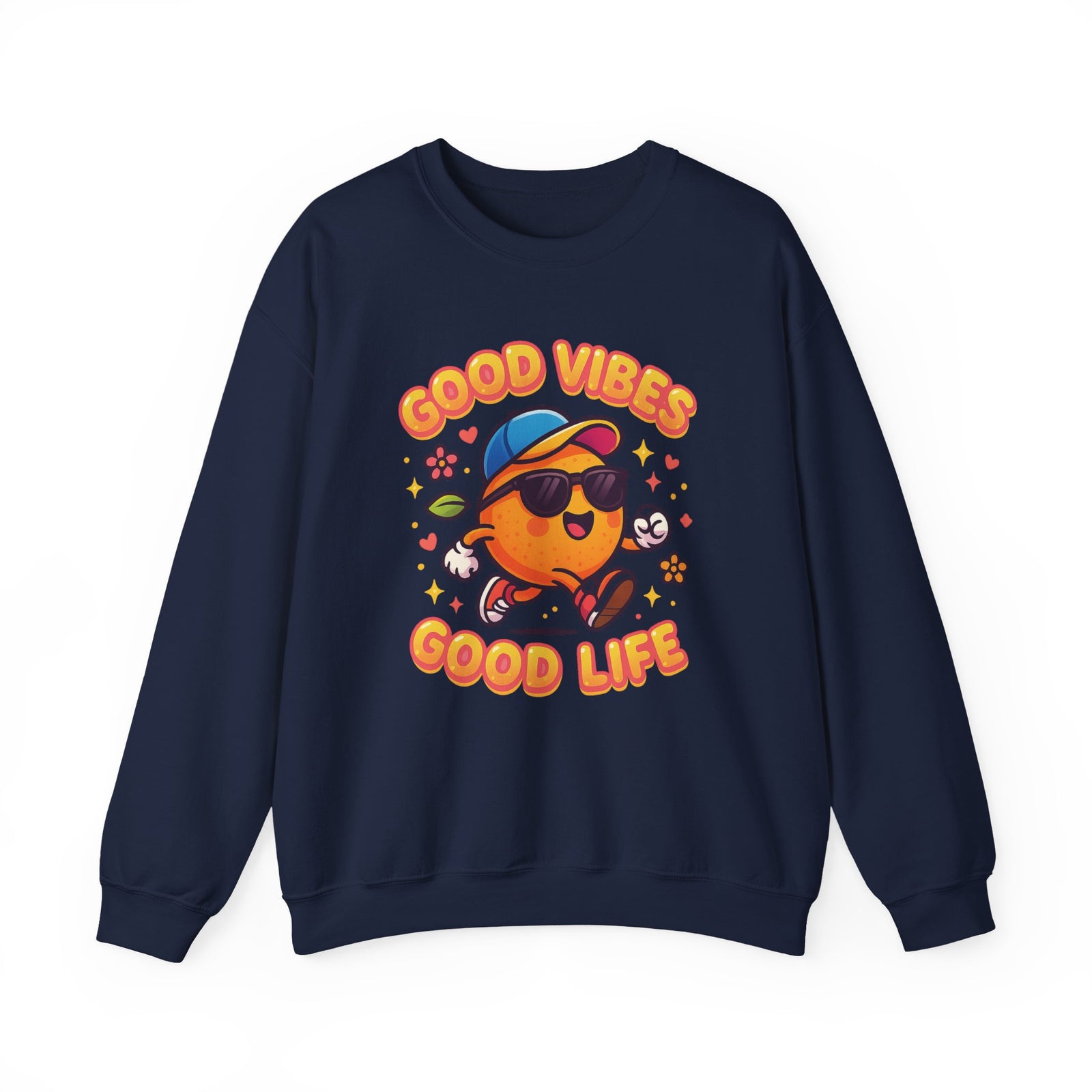 Good Vibes Unisex Sweatshirt | Happy Crewneck for Everyday Comfort, Ideal Gift for Friends, Casual Wear, Positive Vibes, Cozy Fashion