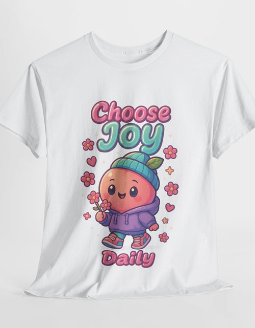 Load image into Gallery viewer, Cute &#39;Choose Joy Daily&#39; Unisex Tee, Happy Shirt, Gift for Friends, Positive Vibes, Everyday Wear, Cheerful Apparel
