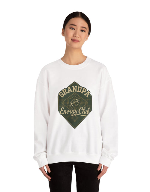 Load image into Gallery viewer, Grandpa Energy Club Crewneck Sweatshirt | Fun Gift for Grandfathers | Cozy Apparel for Stay-at-Home Dads | Perfect for Father&#39;s Day, [...]
