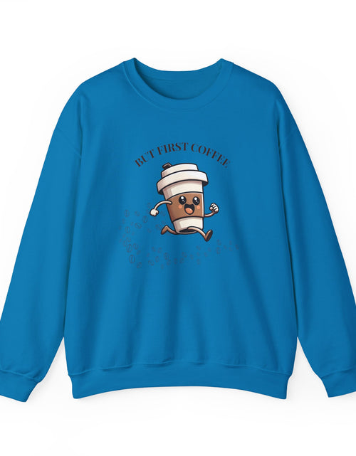 Load image into Gallery viewer, Cute Coffee Lover Sweatshirt, Unisex Crewneck, Gift for Coffee Lovers, Funny Coffee Apparel, Cozy Relaxed Fit, Casual Everyday Wear
