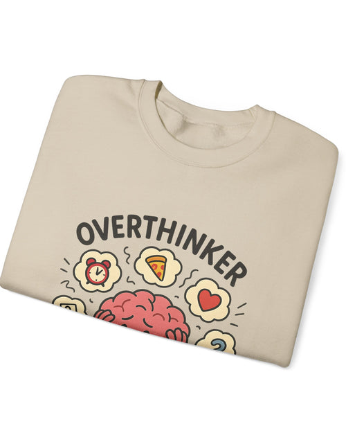 Load image into Gallery viewer, Funny Overthinker Crewneck Sweatshirt for Comfort and Humor, Perfect for Gift Giving, Casual Wear, Cozy Nights, and Brainy Friends

