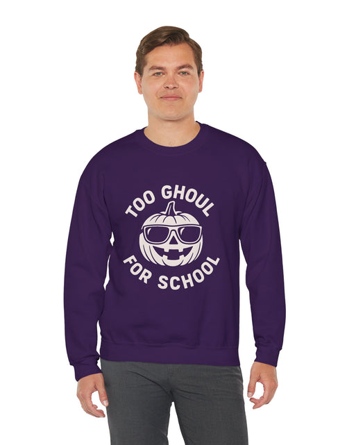 Load image into Gallery viewer, Halloween-Themed Crewneck Sweatshirt, Spooky Sweatshirt, Comfortable Fall Apparel, Gifts for Students, Unisex Halloween Clothing
