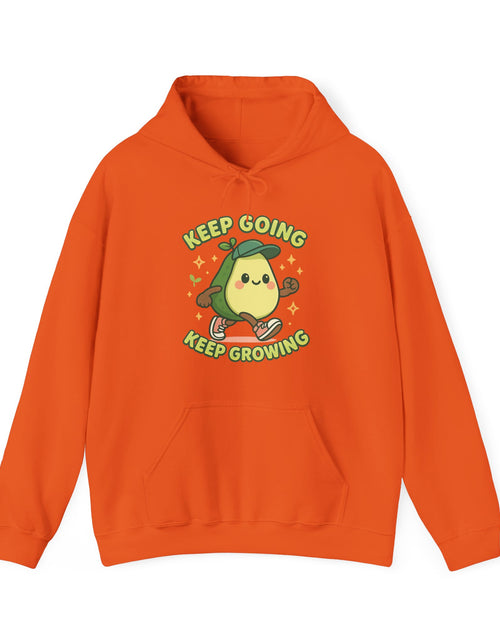 Load image into Gallery viewer, Cute Avocado Inspirational Hoodie - Keep Going, Keep Growing, Fall Fashion, Unique Gift, Comfy Sweatshirt, Cozy Apparel
