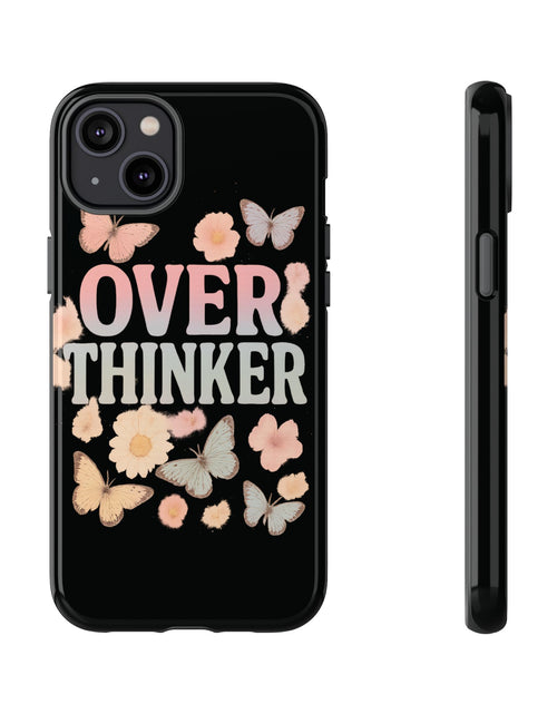 Load image into Gallery viewer, Butterfly Overthinker Phone Case, Floral iPhone Cover, Thoughtful Gift for Her, Cute Tech Accessory, Aesthetic Case for Anxiety Relief
