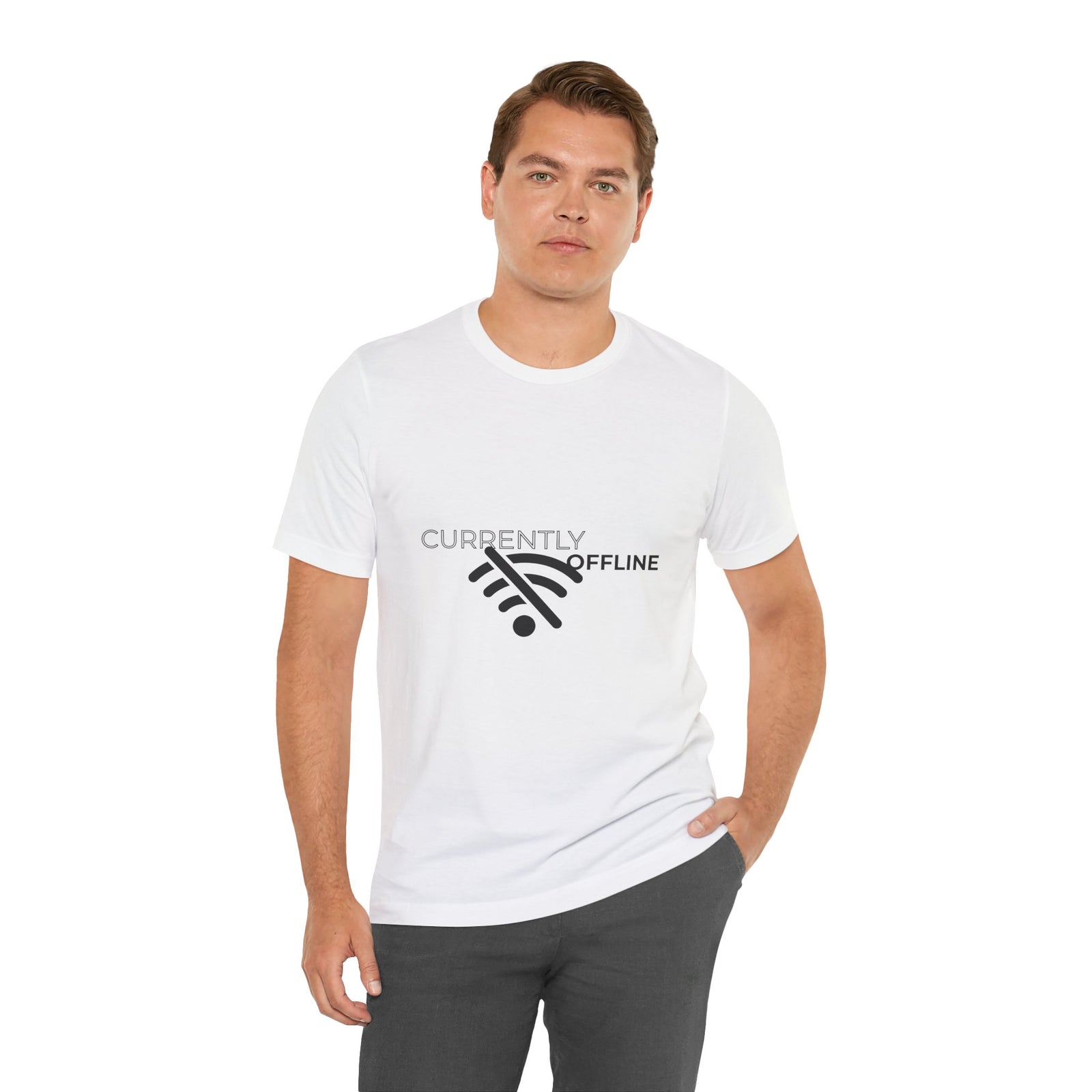 Currently Offline Unisex Tee, Casual Shirt, Comfortable T-Shirt, Tech Humor Clothing, Gift for Gamers, Relaxed Fit Apparel