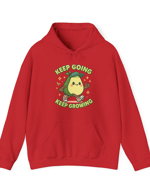 Load image into Gallery viewer, Cute Avocado Inspirational Hoodie - Keep Going, Keep Growing, Fall Fashion, Unique Gift, Comfy Sweatshirt, Cozy Apparel
