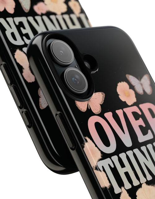 Load image into Gallery viewer, Butterfly Overthinker Phone Case, Floral iPhone Cover, Thoughtful Gift for Her, Cute Tech Accessory, Aesthetic Case for Anxiety Relief
