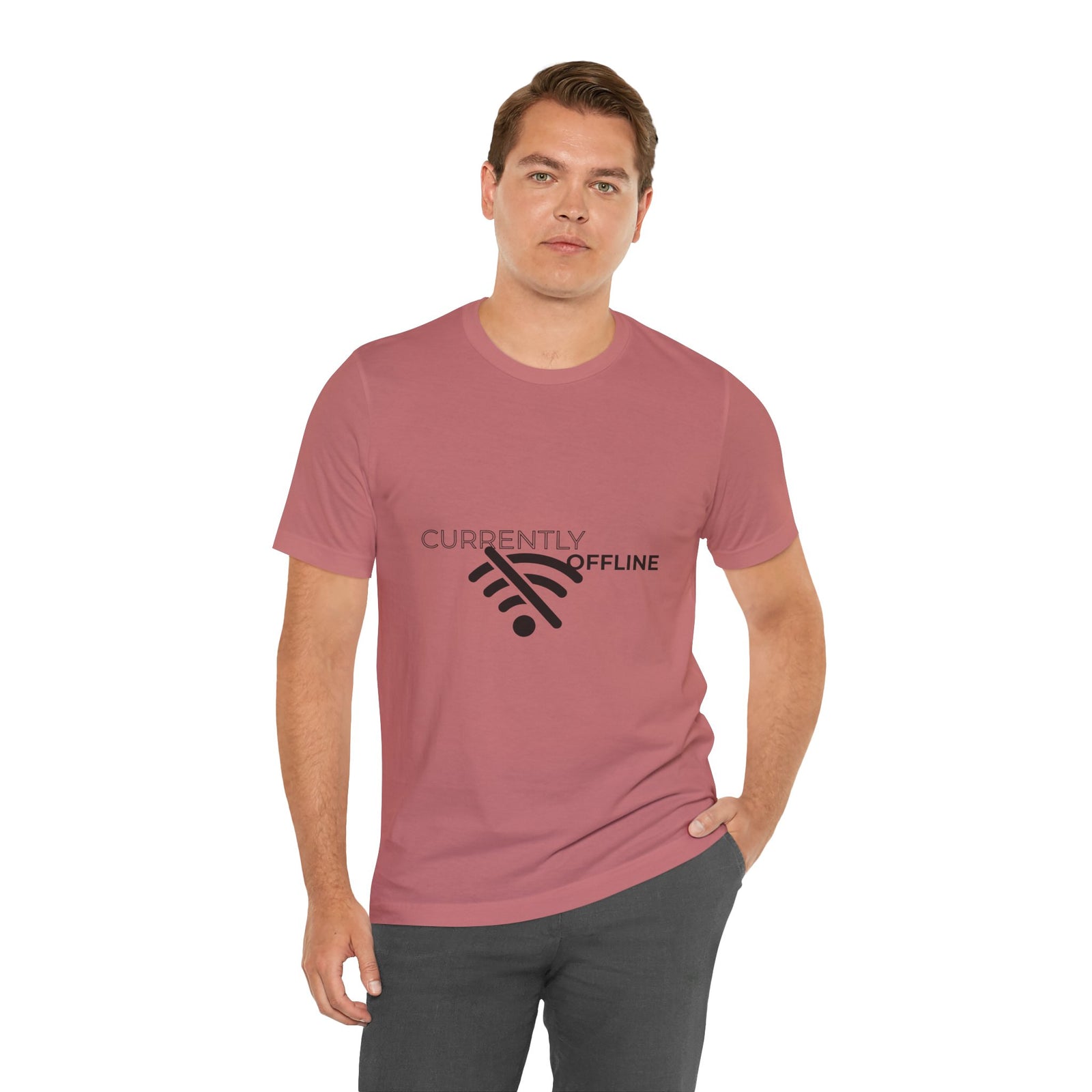 Currently Offline Unisex Tee, Casual Shirt, Comfortable T-Shirt, Tech Humor Clothing, Gift for Gamers, Relaxed Fit Apparel