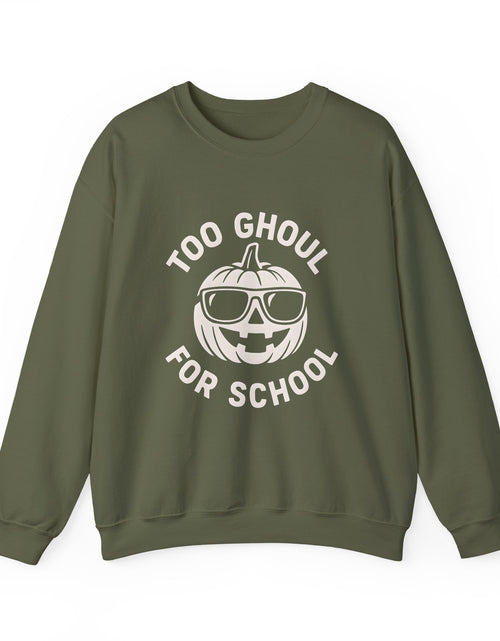 Load image into Gallery viewer, Halloween-Themed Crewneck Sweatshirt, Spooky Sweatshirt, Comfortable Fall Apparel, Gifts for Students, Unisex Halloween Clothing
