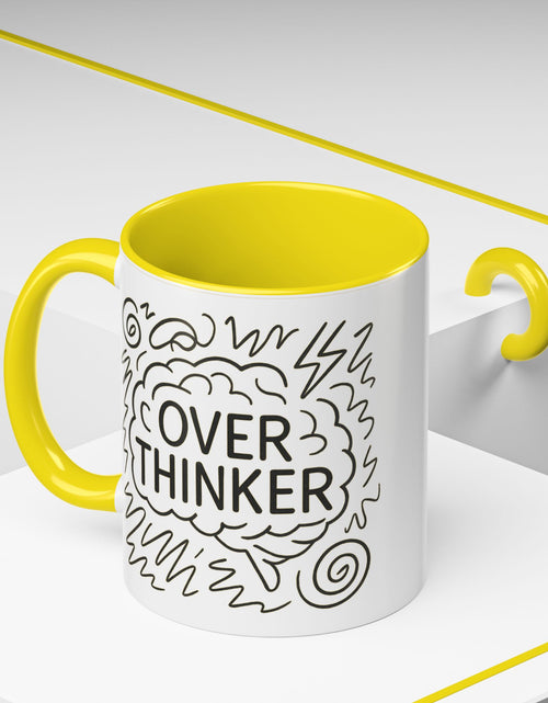 Load image into Gallery viewer, Overthinker Accent Coffee Mug | Funny Gift for Coffee Lovers, Stress Relief Mug, Office Humor, Unique Birthday Present, Mindfulness Decor

