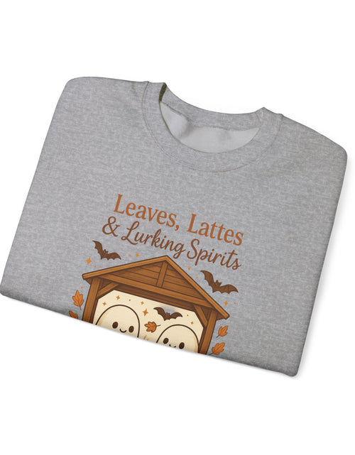 Load image into Gallery viewer, Cozy Halloween Crewneck Sweatshirt, Fall Fashion, Ghost Design, Pumpkin Patch Sweatshirt, Autumn Vibes, Unisex Apparel
