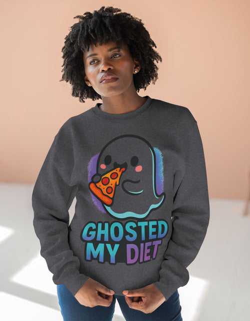 Load image into Gallery viewer, Ghosted My Diet Sweatshirt, Fun Unisex Crewneck, Quirky Gift for Food Lovers, Casual Wear for Everyday, Perfect for Halloween, Cozy Lounge
