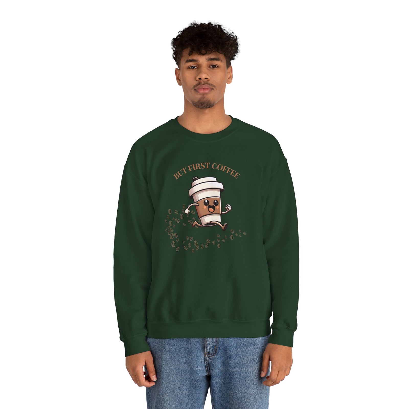 Cute Coffee Lover Sweatshirt, Unisex Crewneck, Gift for Coffee Lovers, Funny Coffee Apparel, Cozy Relaxed Fit, Casual Everyday Wear