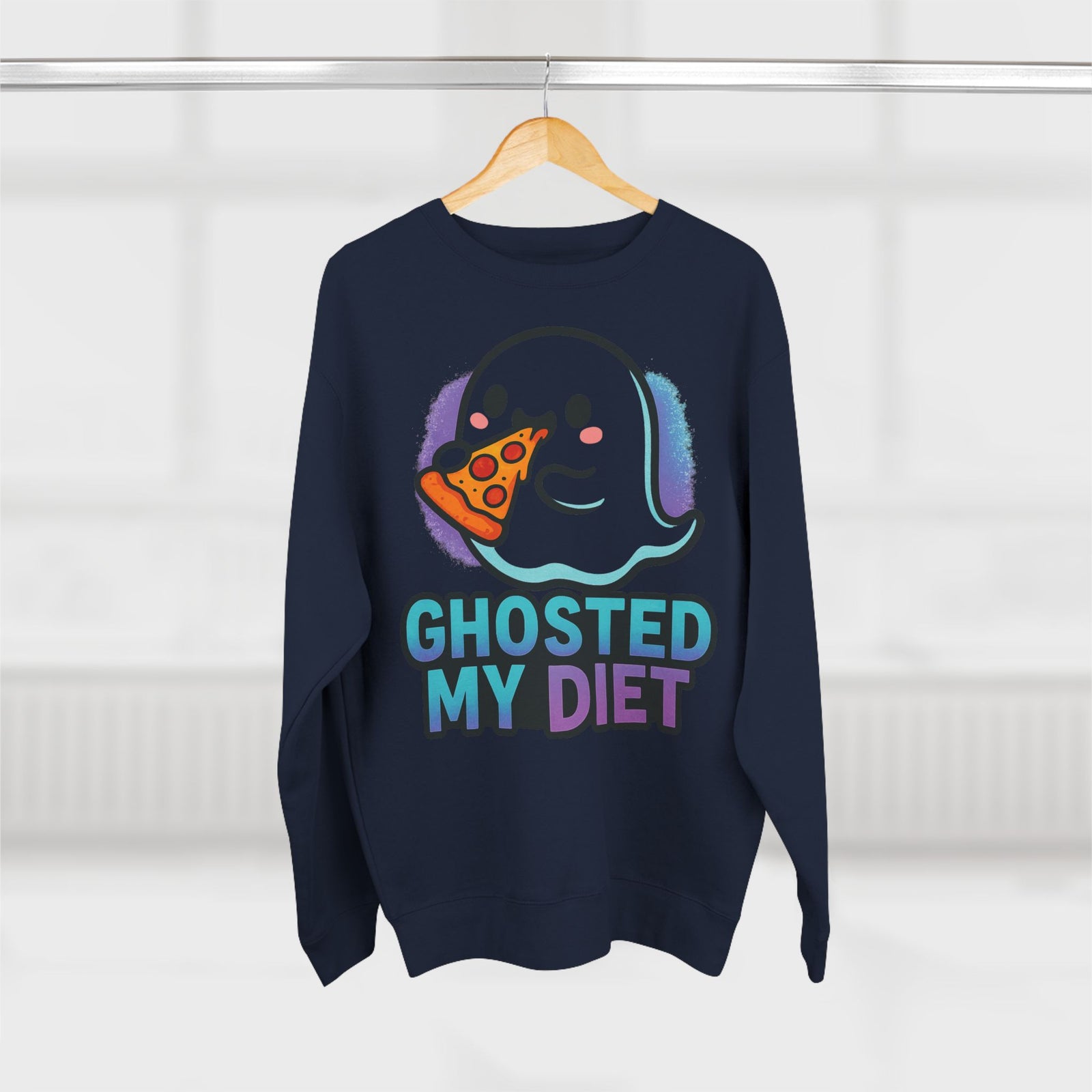 Ghosted My Diet Sweatshirt, Fun Unisex Crewneck, Quirky Gift for Food Lovers, Casual Wear for Everyday, Perfect for Halloween, Cozy Lounge