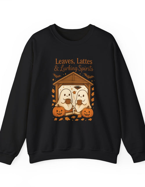 Load image into Gallery viewer, Cozy Halloween Crewneck Sweatshirt, Fall Fashion, Ghost Design, Pumpkin Patch Sweatshirt, Autumn Vibes, Unisex Apparel
