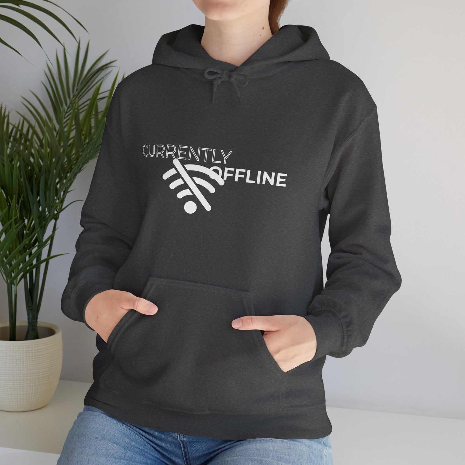 Currently Offline Unisex Heavy Blend Hoodie, Cozy Sweatshirt Gift, Casual Loungewear, Relaxed Fashion, Streetwear, Relaxation Apparel