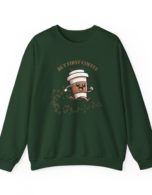 Load image into Gallery viewer, Cute Coffee Lover Sweatshirt, Unisex Crewneck, Gift for Coffee Lovers, Funny Coffee Apparel, Cozy Relaxed Fit, Casual Everyday Wear
