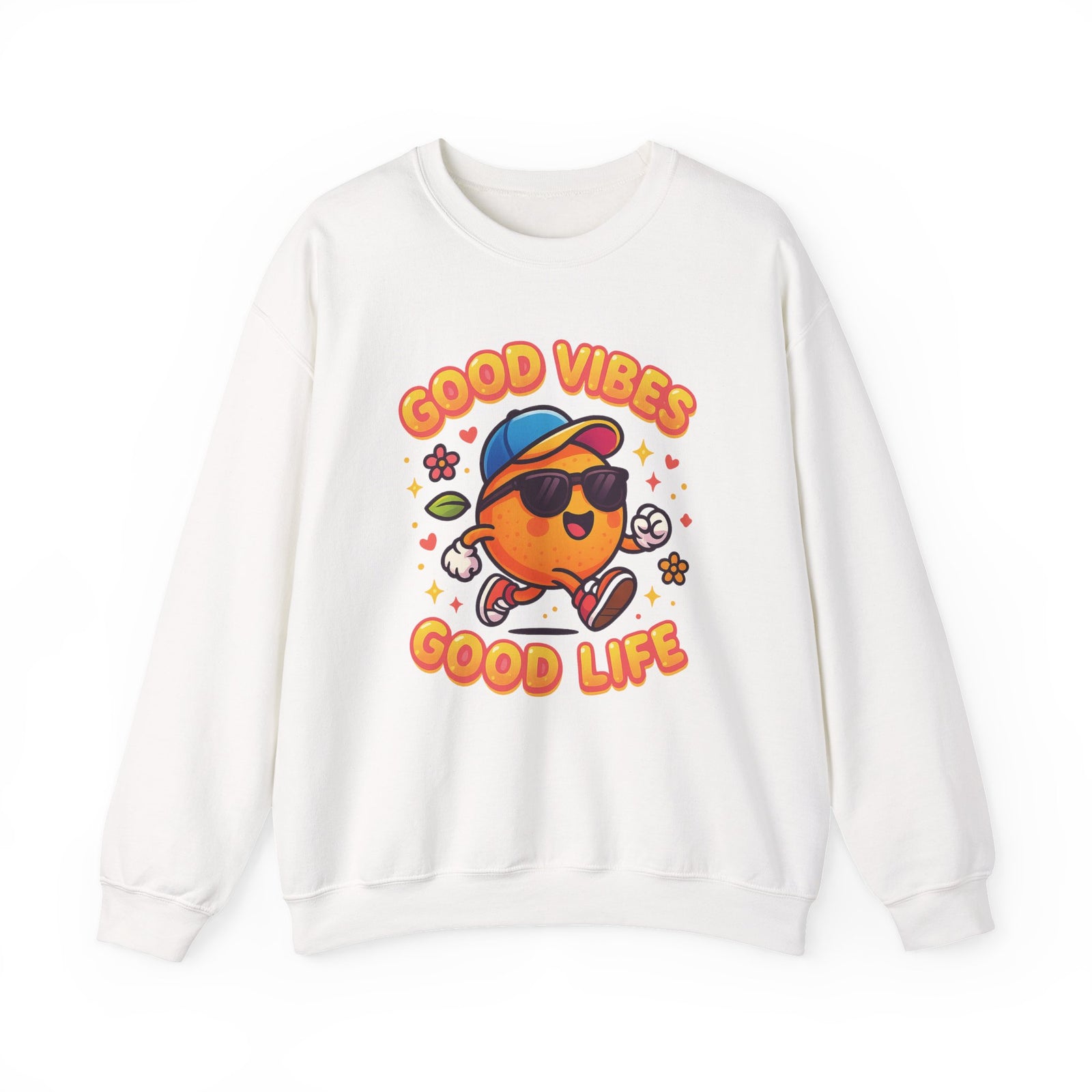 Good Vibes Unisex Sweatshirt | Happy Crewneck for Everyday Comfort, Ideal Gift for Friends, Casual Wear, Positive Vibes, Cozy Fashion