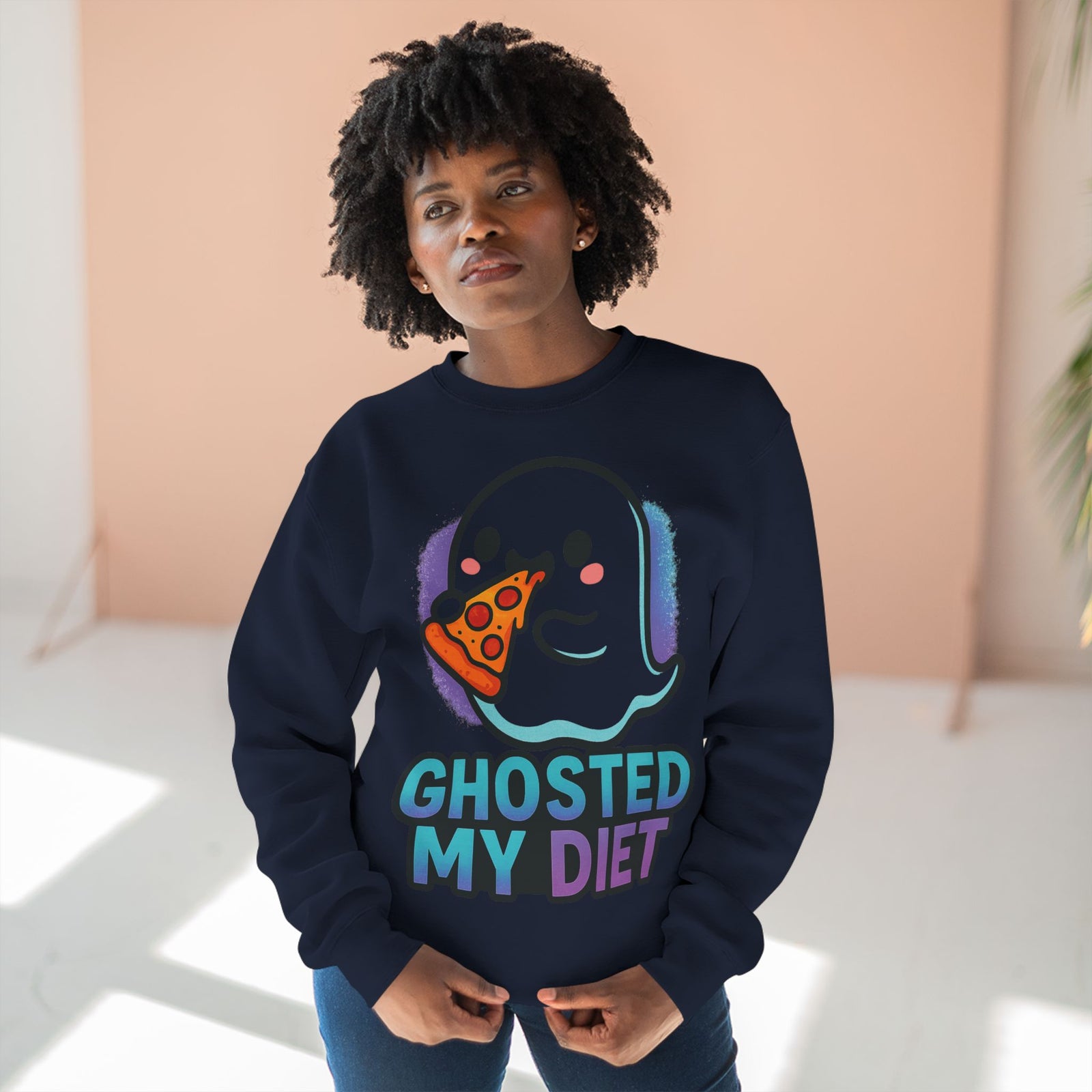 Ghosted My Diet Sweatshirt, Fun Unisex Crewneck, Quirky Gift for Food Lovers, Casual Wear for Everyday, Perfect for Halloween, Cozy Lounge